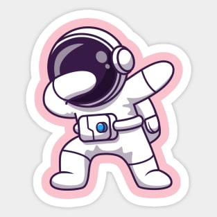 Astronaut Dabbing Cartoon Sticker